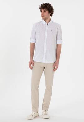 Erkek Taş Baskılı Beyaz Gömlek - 50306371017