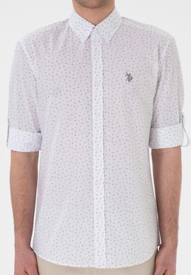 Erkek Taş Baskılı Beyaz Gömlek - 50306371017