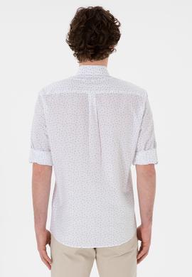 Erkek Taş Baskılı Beyaz Gömlek - 50306371017
