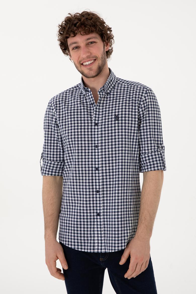 Erkek Lacivert Uzun Kollu Gömlek - 50306367024