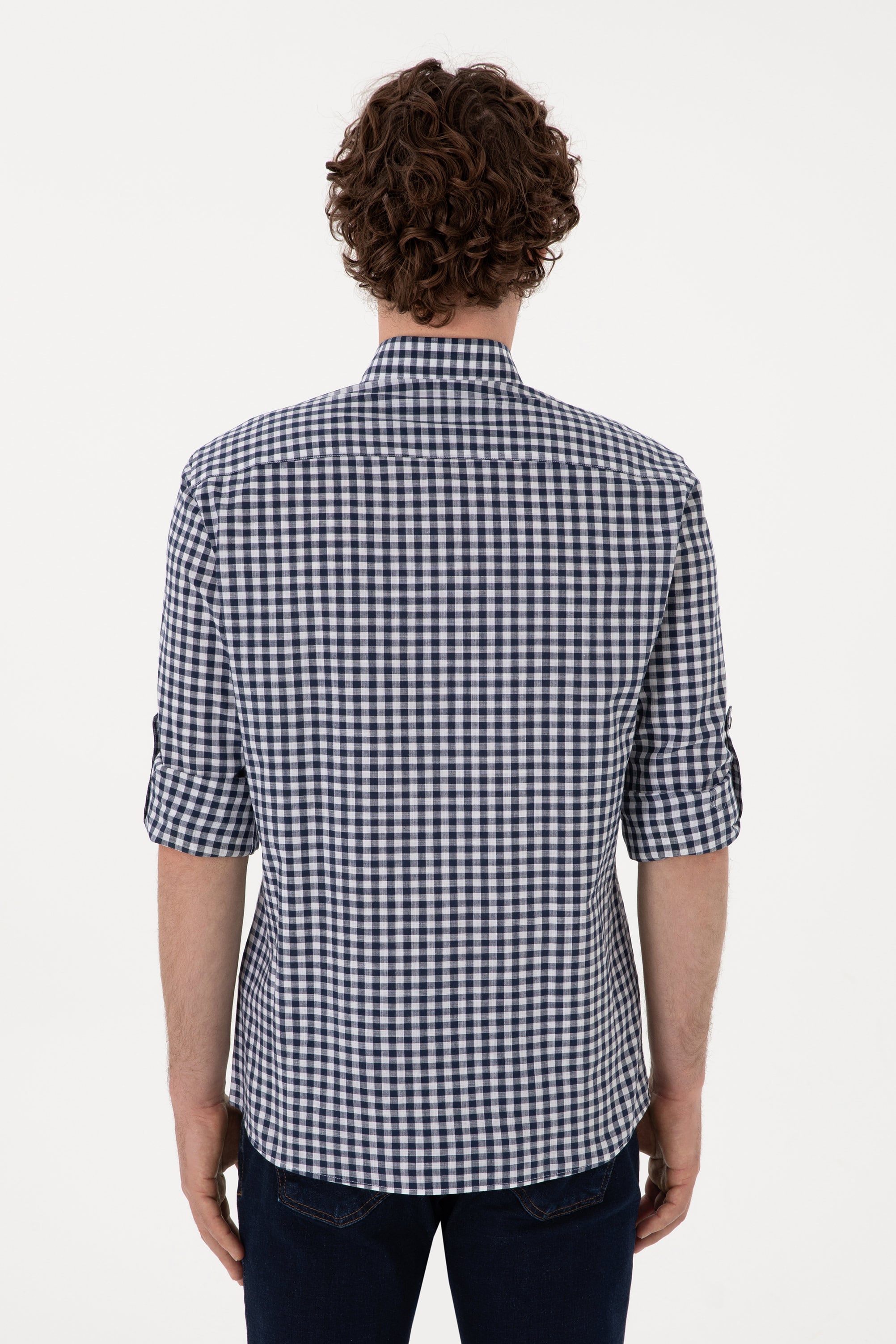 Erkek Lacivert Uzun Kollu Gömlek - Image 5