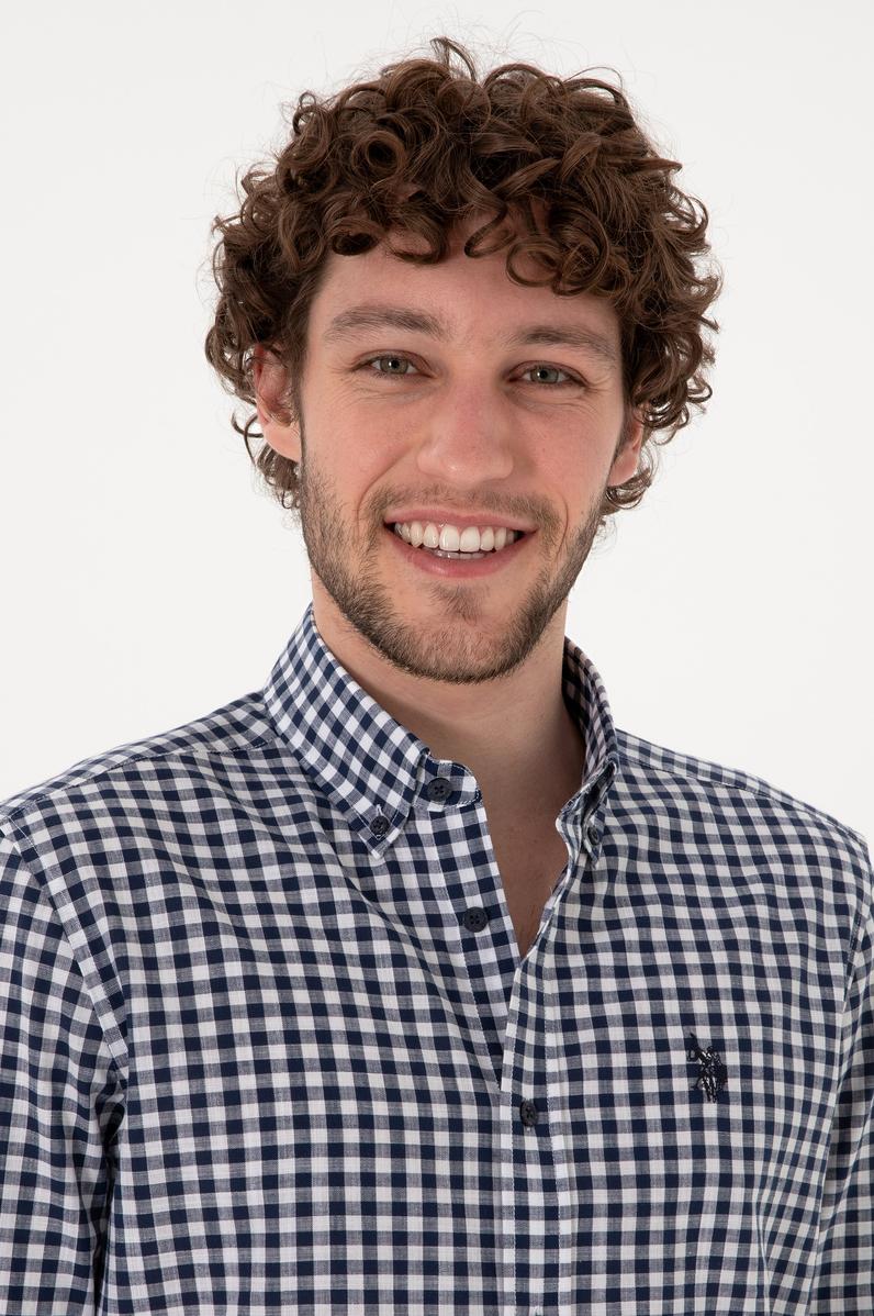 Erkek Lacivert Uzun Kollu Gömlek