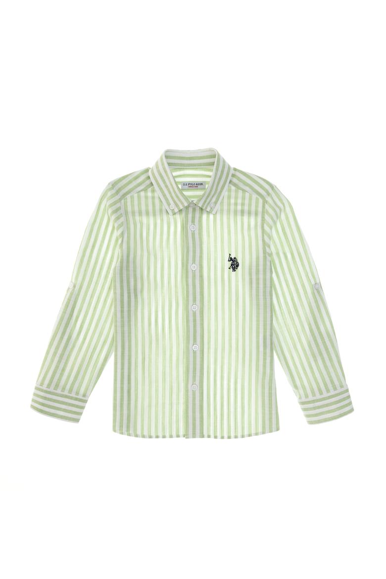 Erkek Çocuk Fıstık Yeşili Uzun Kollu Gömlek - 50306566006