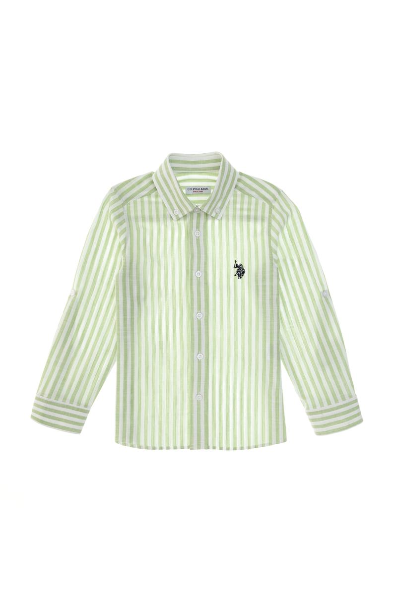 Erkek Çocuk Fıstık Yeşili Uzun Kollu Gömlek