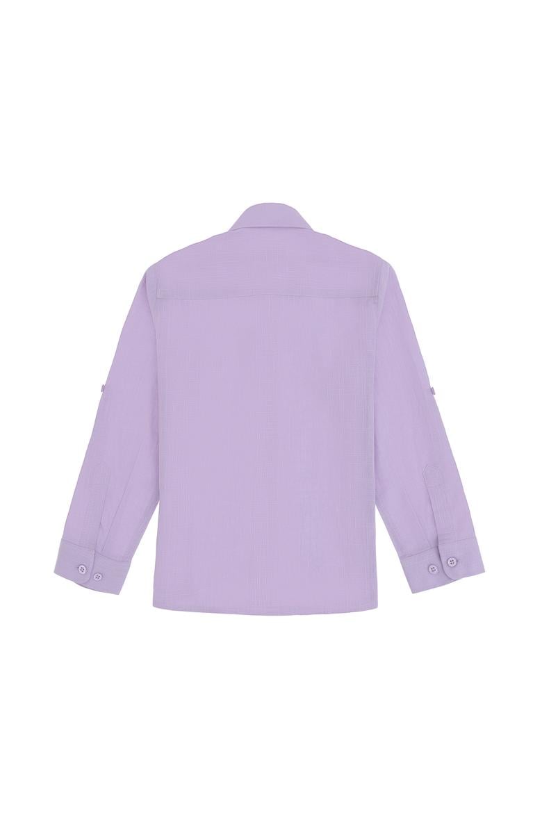 Erkek Çocuk Lila Uzun Kollu Basic Gömlek - 50306583097