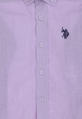 Erkek Çocuk Lila Uzun Kollu Basic Gömlek - 50306583097