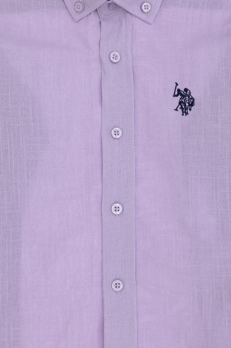 Erkek Çocuk Lila Uzun Kollu Basic Gömlek
