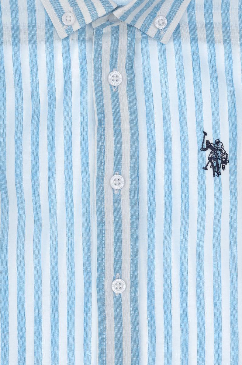 Erkek Çocuk Mavi Uzun Kollu Gömlek