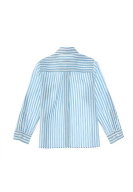 Erkek Çocuk Mavi Uzun Kollu Gömlek - 50306566016