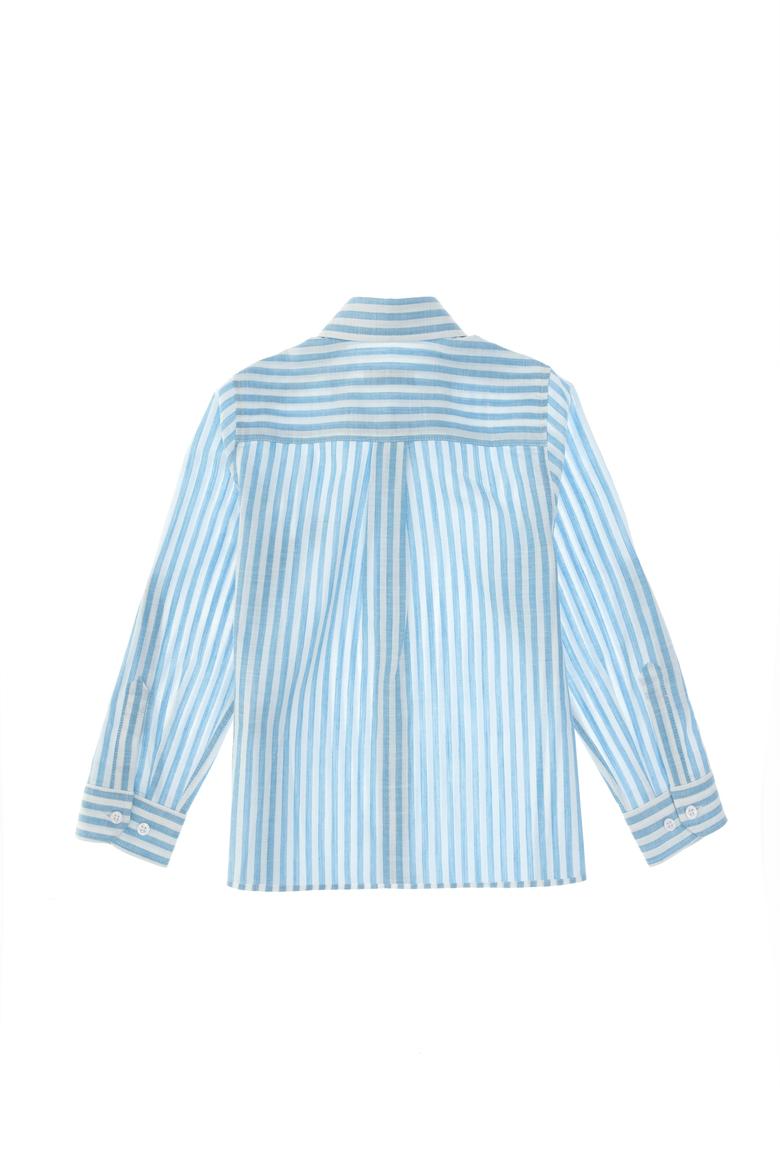 Erkek Çocuk Mavi Uzun Kollu Gömlek - 50306566016