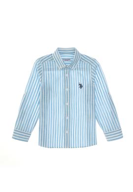 Erkek Çocuk Mavi Uzun Kollu Gömlek - 50306566016