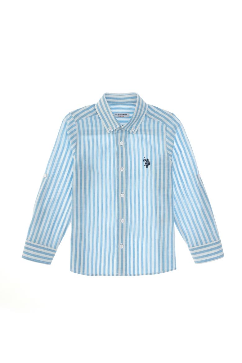 Erkek Çocuk Mavi Uzun Kollu Gömlek - 50306566016