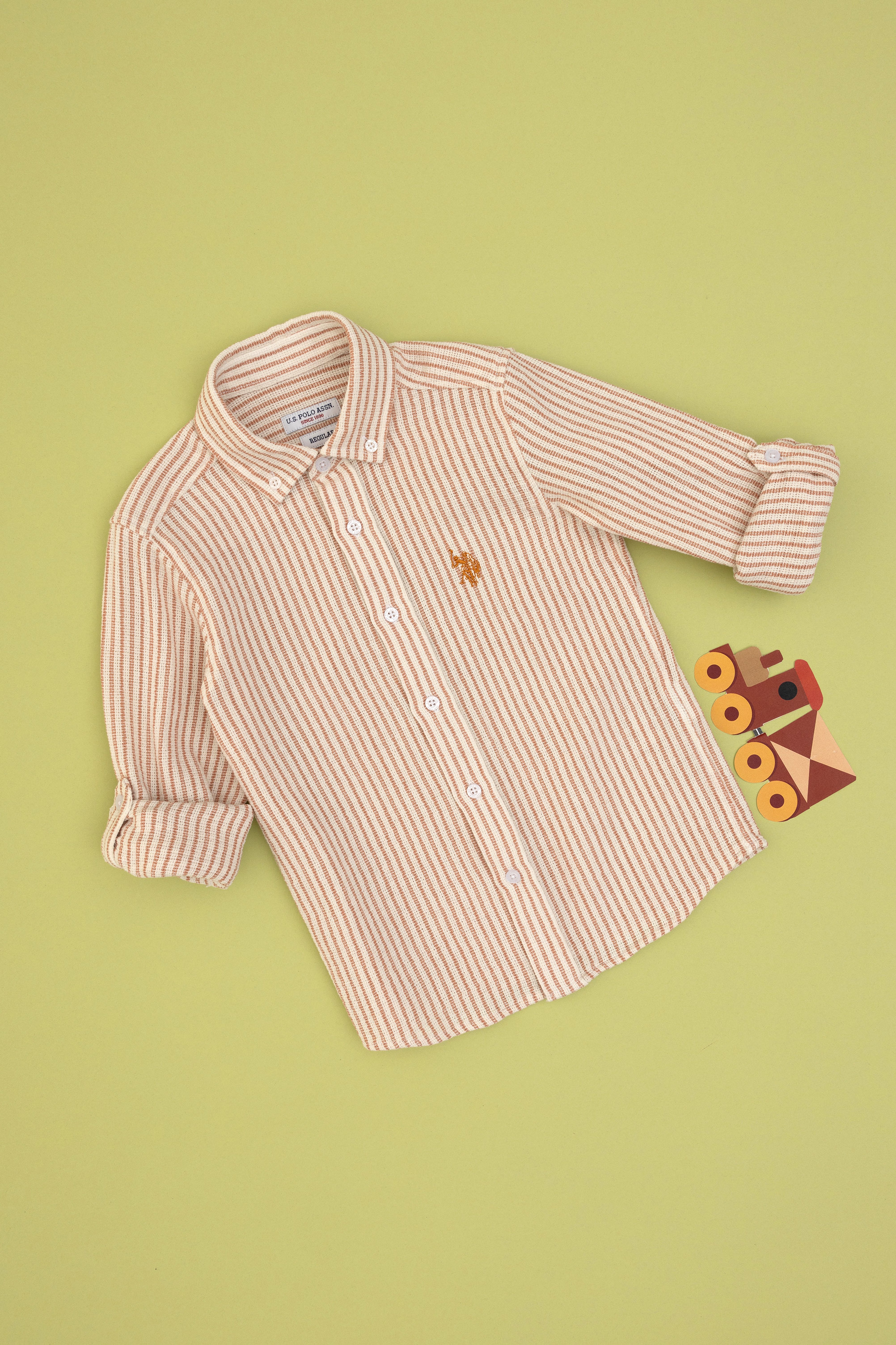 Erkek Çocuk Turuncu Uzun Kollu Gömlek