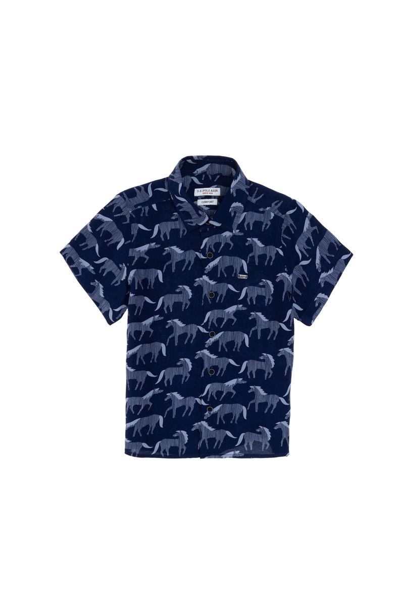 Erkek Çocuk Lacivert Kısa Kollu Gömlek