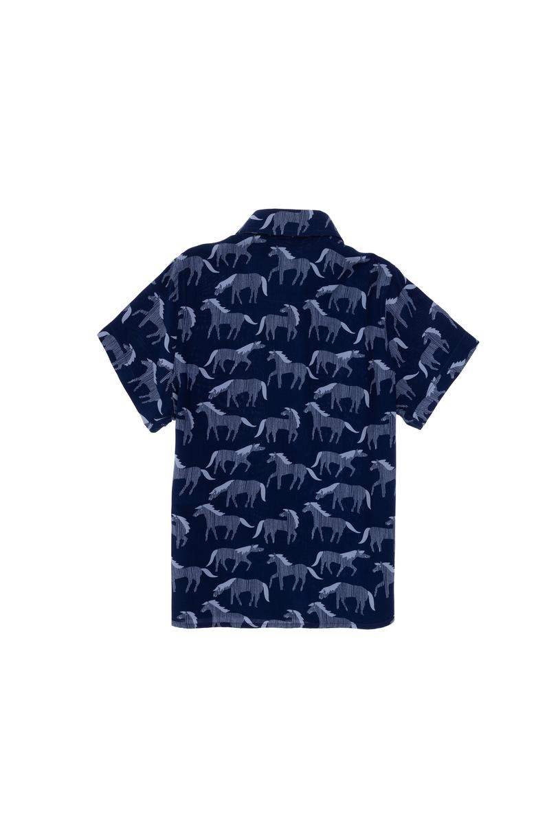 Erkek Çocuk Lacivert Kısa Kollu Gömlek