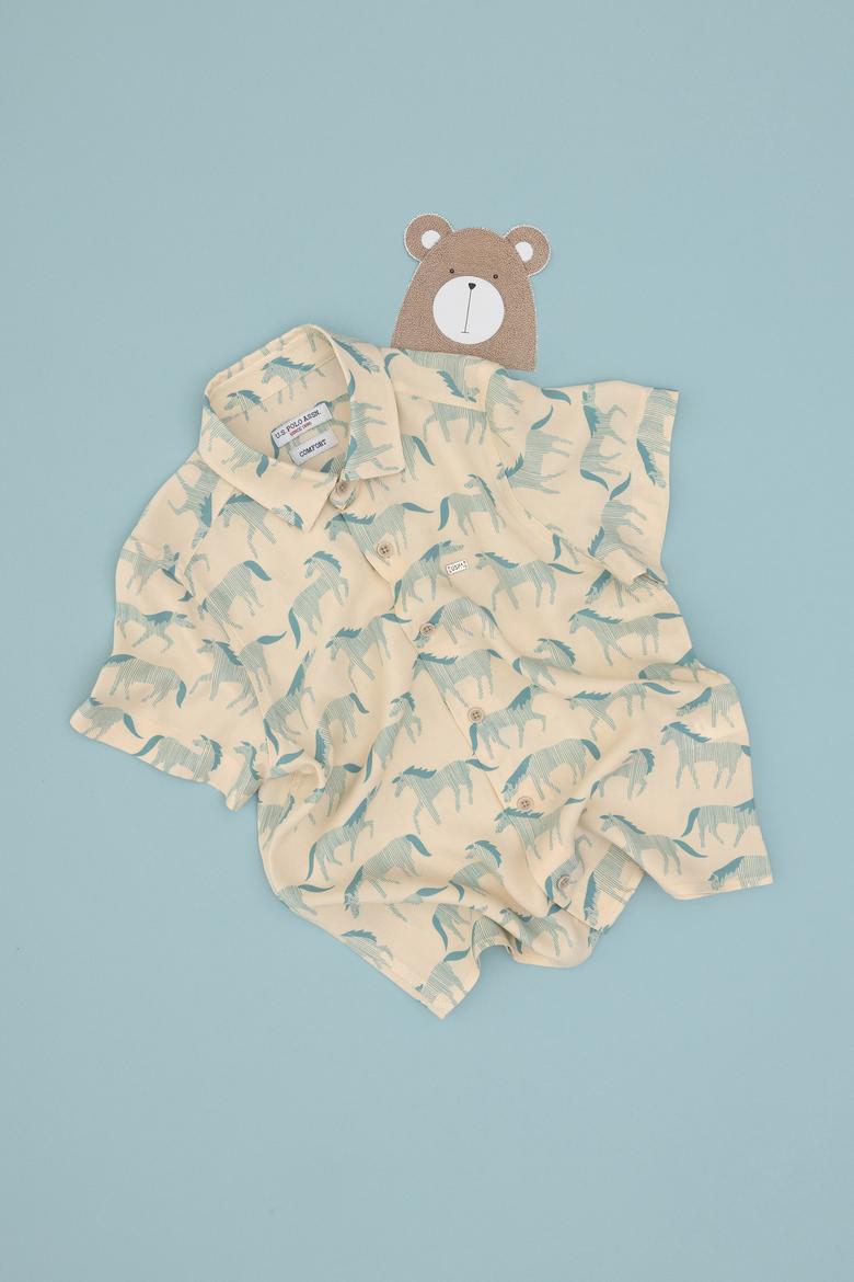 Erkek Çocuk Taş Kısa Kollu Gömlek