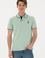 Erkek Slim Fit Polo Yaka Su Yeşili Basic Tişört