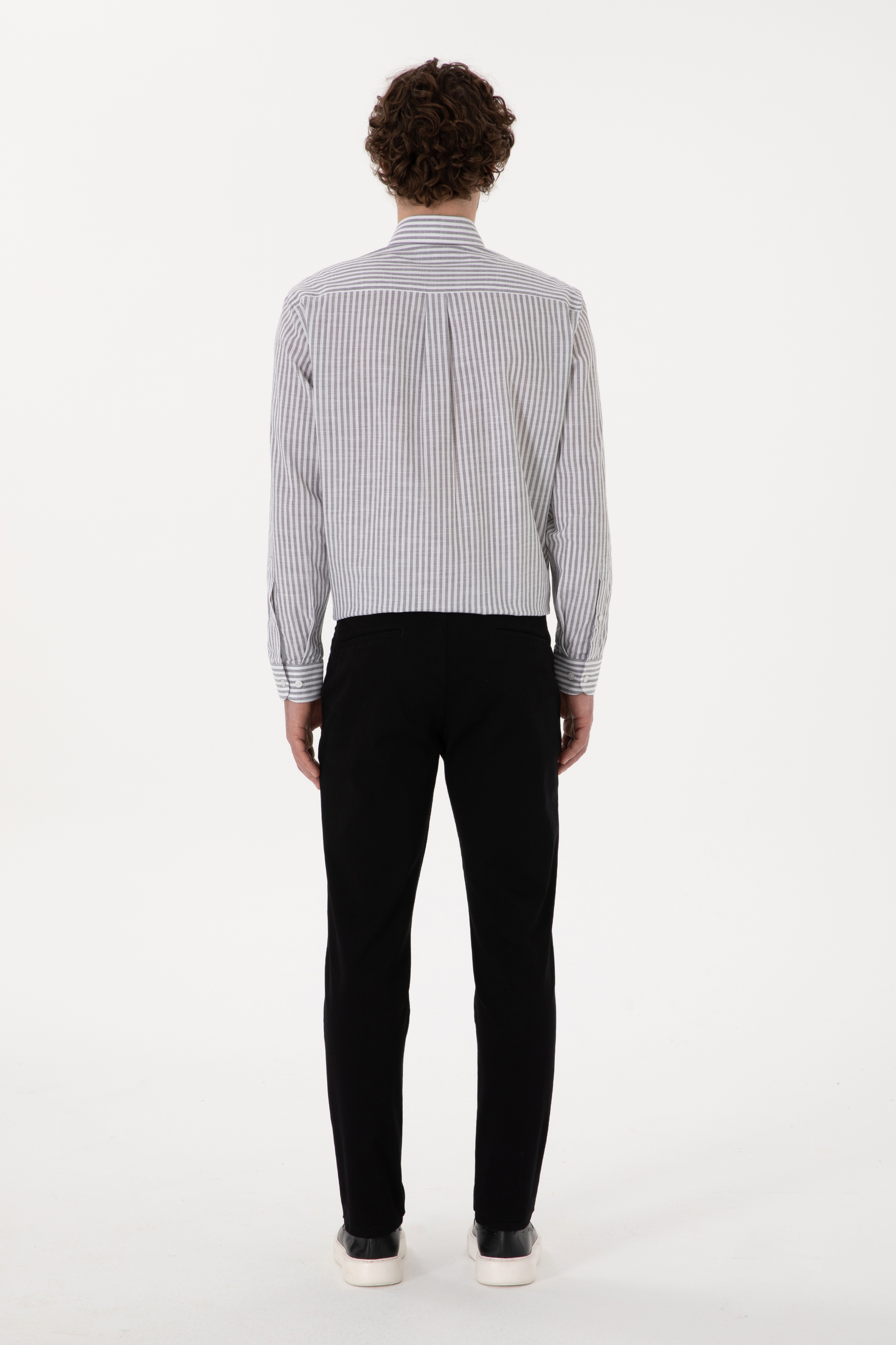 Erkek Siyah Slim Fit Kanvas Pantolon