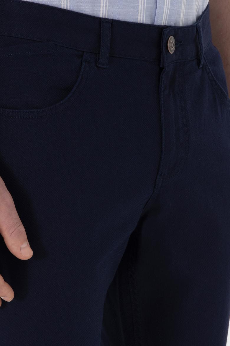 Erkek Lacivert Slim Fit Kanvas Pantolon - 50309119031