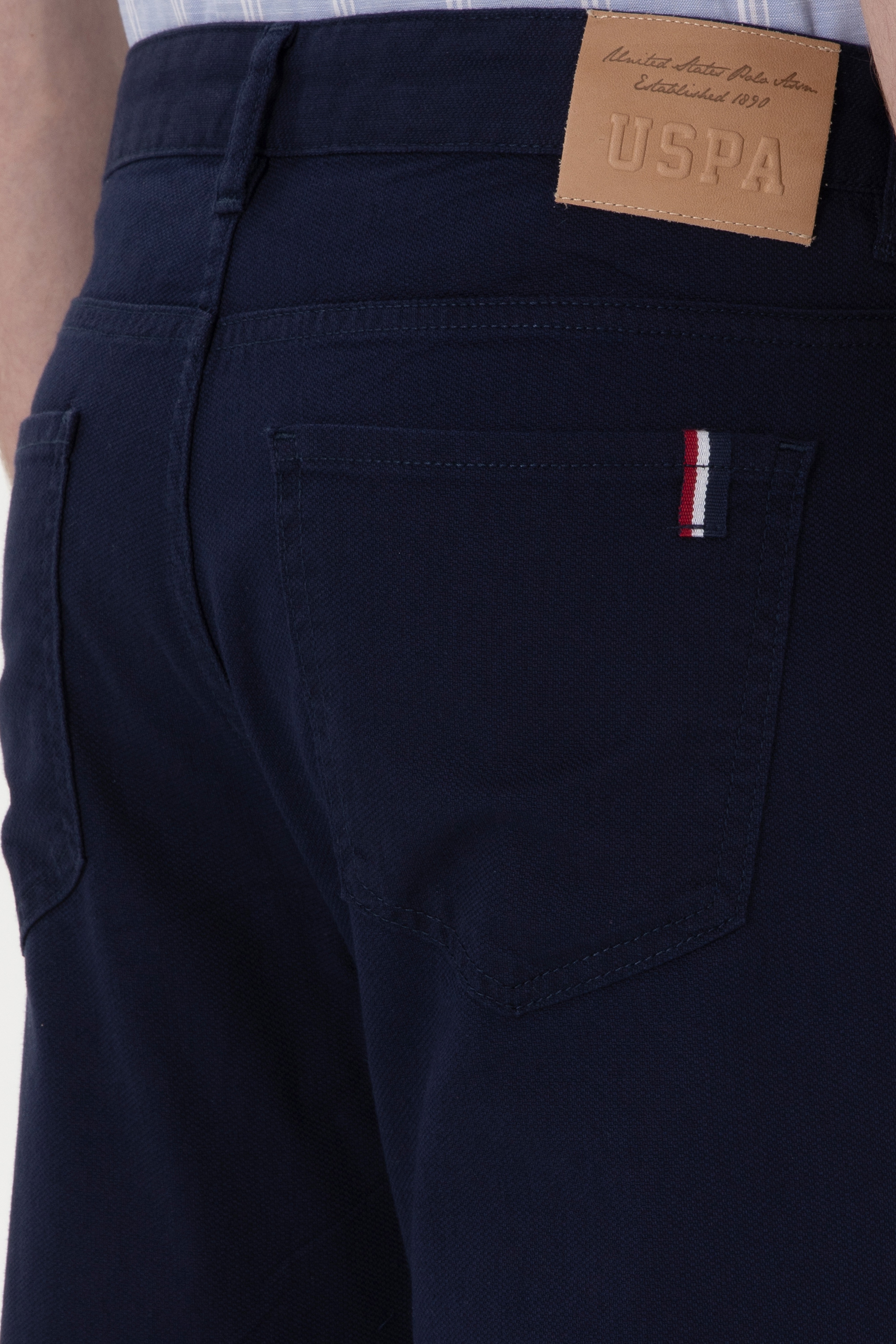Erkek Lacivert Slim Fit Kanvas Pantolon - Image 6