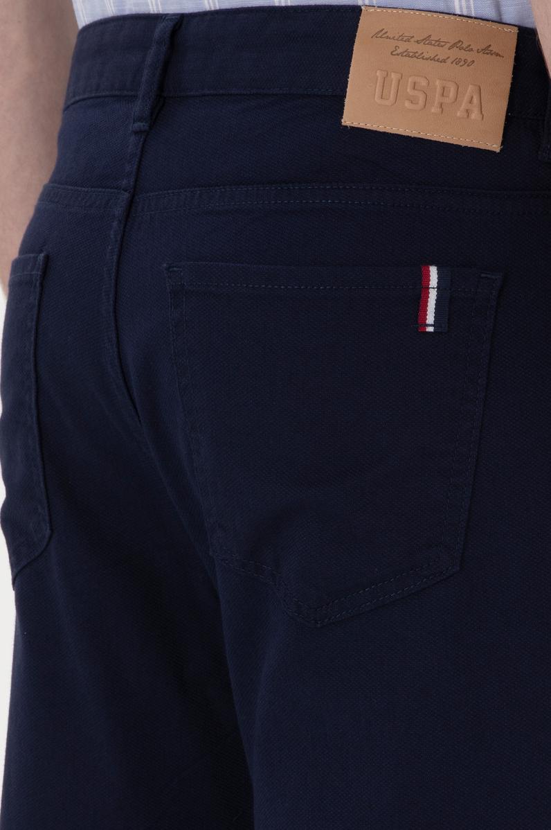 Erkek Lacivert Slim Fit Kanvas Pantolon