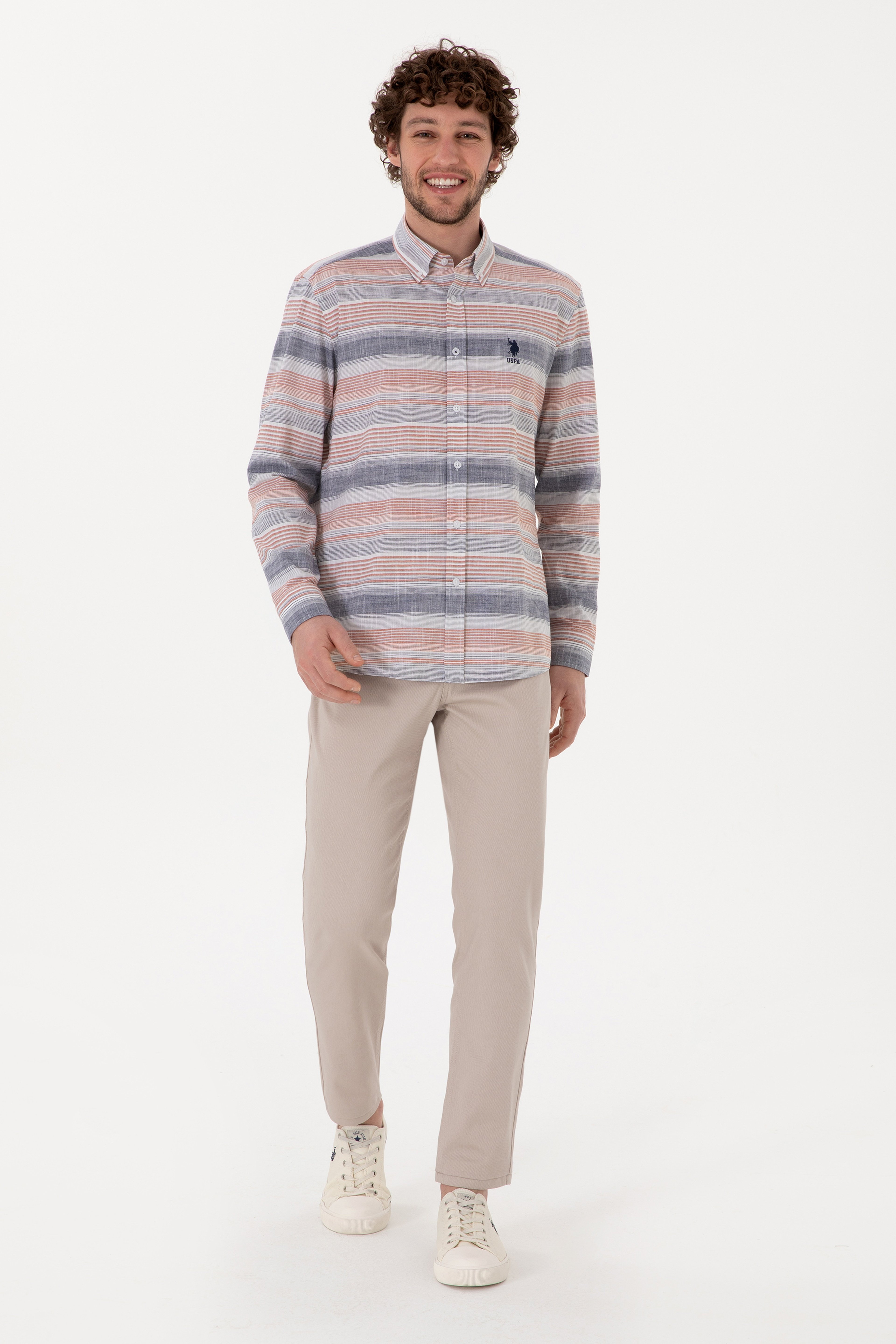 Erkek Taş Slim Fit Kanvas Pantolon - Image 1