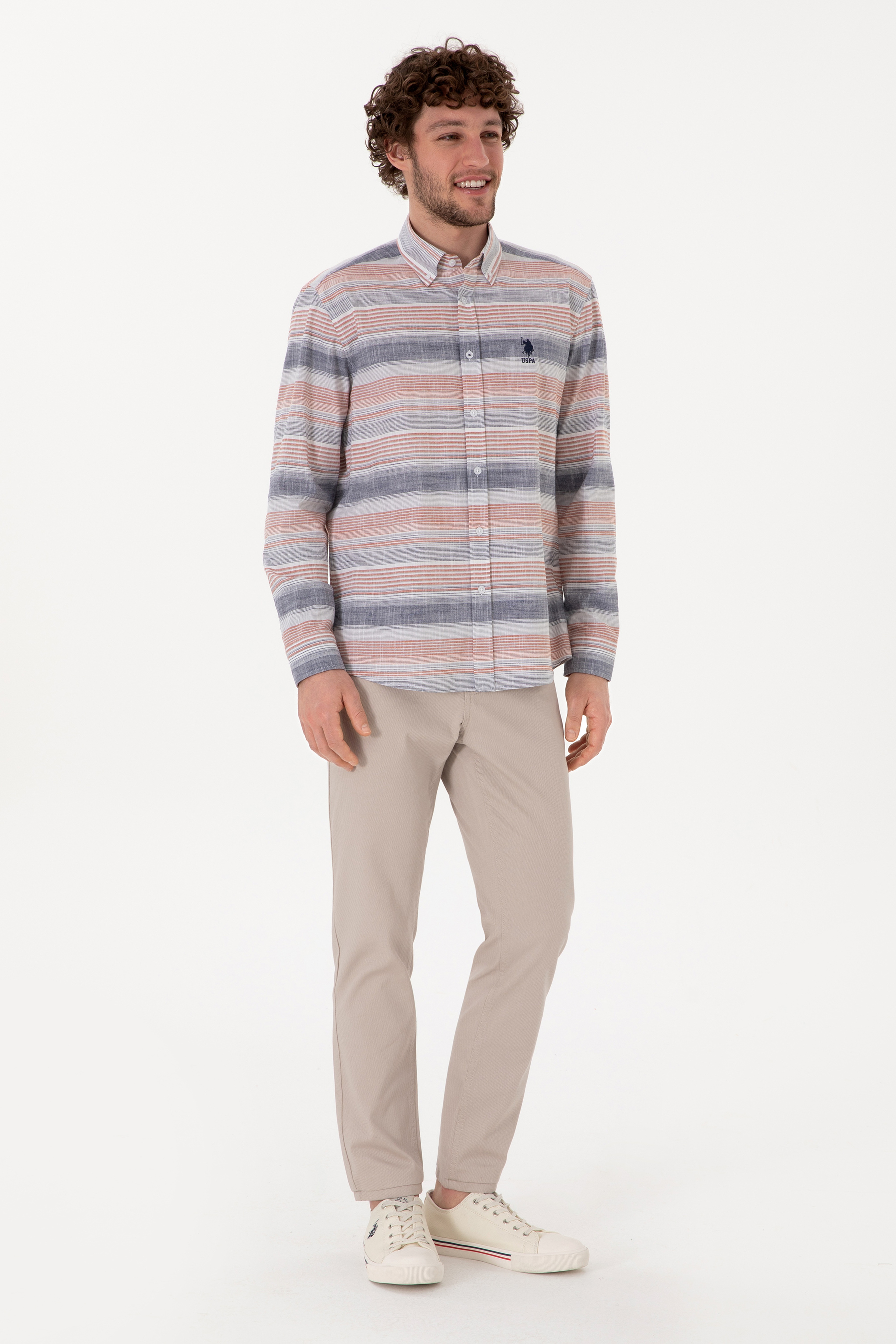 Erkek Taş Slim Fit Kanvas Pantolon