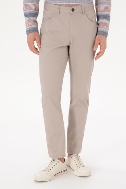 Erkek Taş Slim Fit Kanvas Pantolon