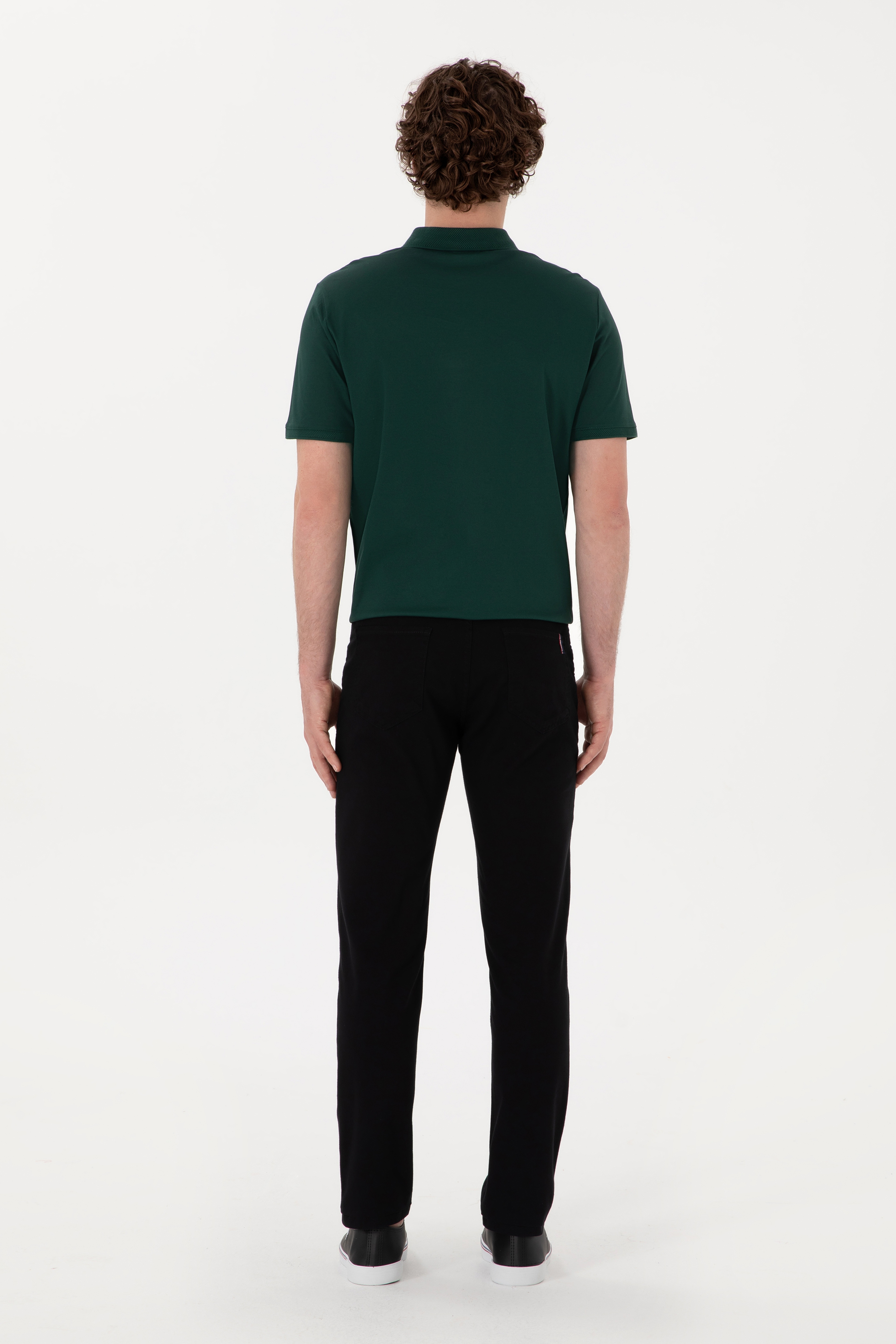 Erkek Siyah Slim Fit Kanvas Pantolon - Image 4