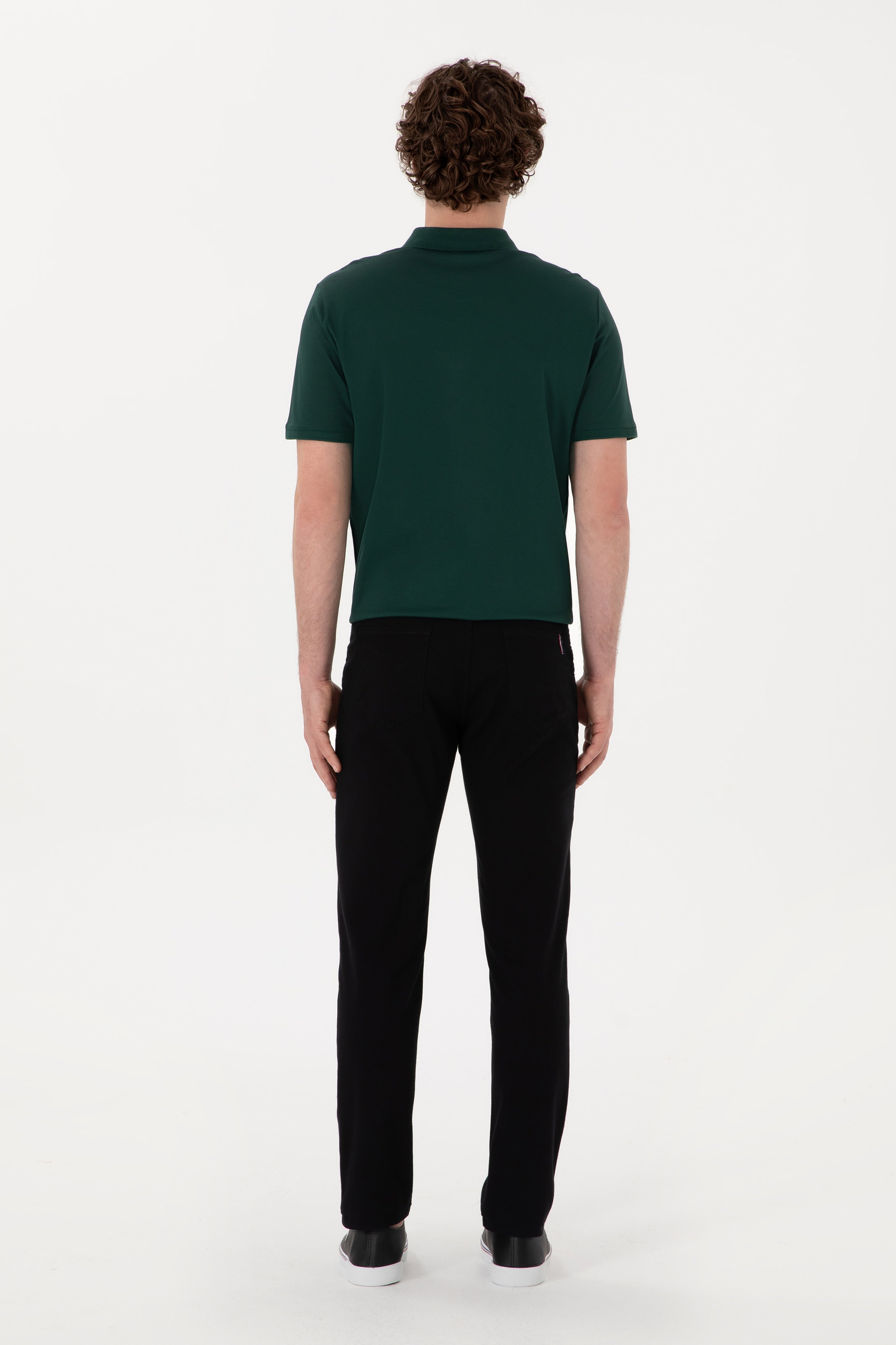 Erkek Siyah Slim Fit Kanvas Pantolon