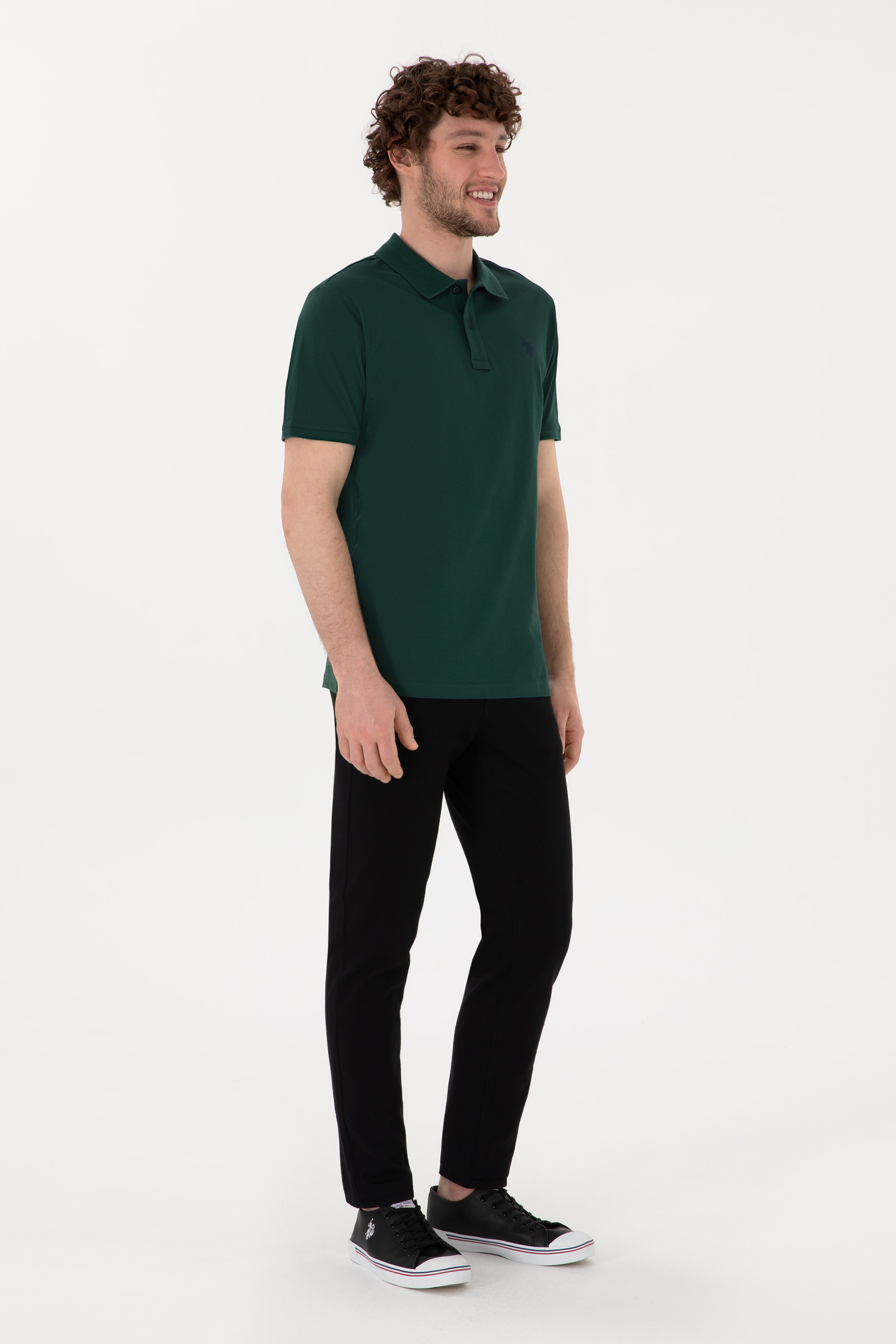 Erkek Siyah Slim Fit Kanvas Pantolon