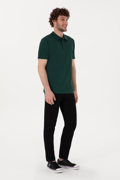 Erkek Siyah Slim Fit Kanvas Pantolon