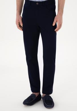 Erkek Lacivert Slim Fit Kanvas Pantolon - 50309119031