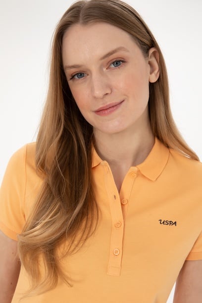 Kadın Turuncu Basic Polo Yaka Tişört