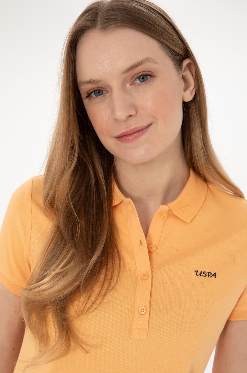 Kadın Turuncu Basic Polo Yaka Tişört