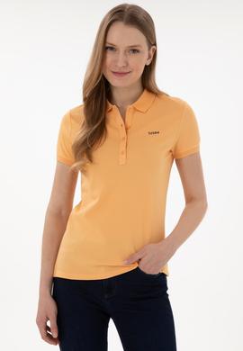 Kadın Turuncu Basic Polo Yaka Tişört - 50305764104