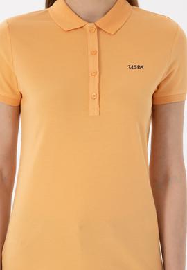 Kadın Turuncu Basic Polo Yaka Tişört - 50305764104