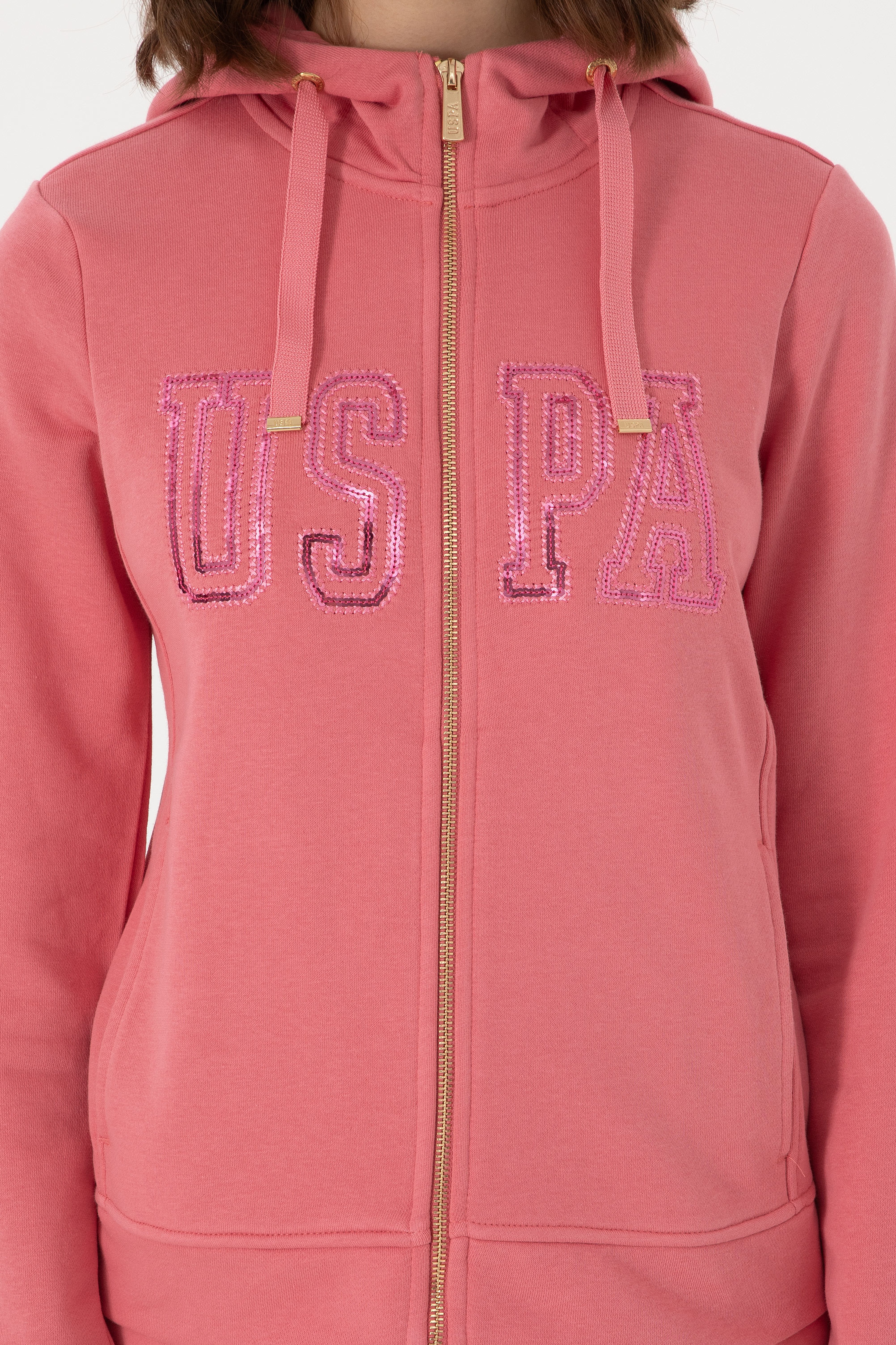 Kadın Pembe Basic Sweatshirt - Image 6