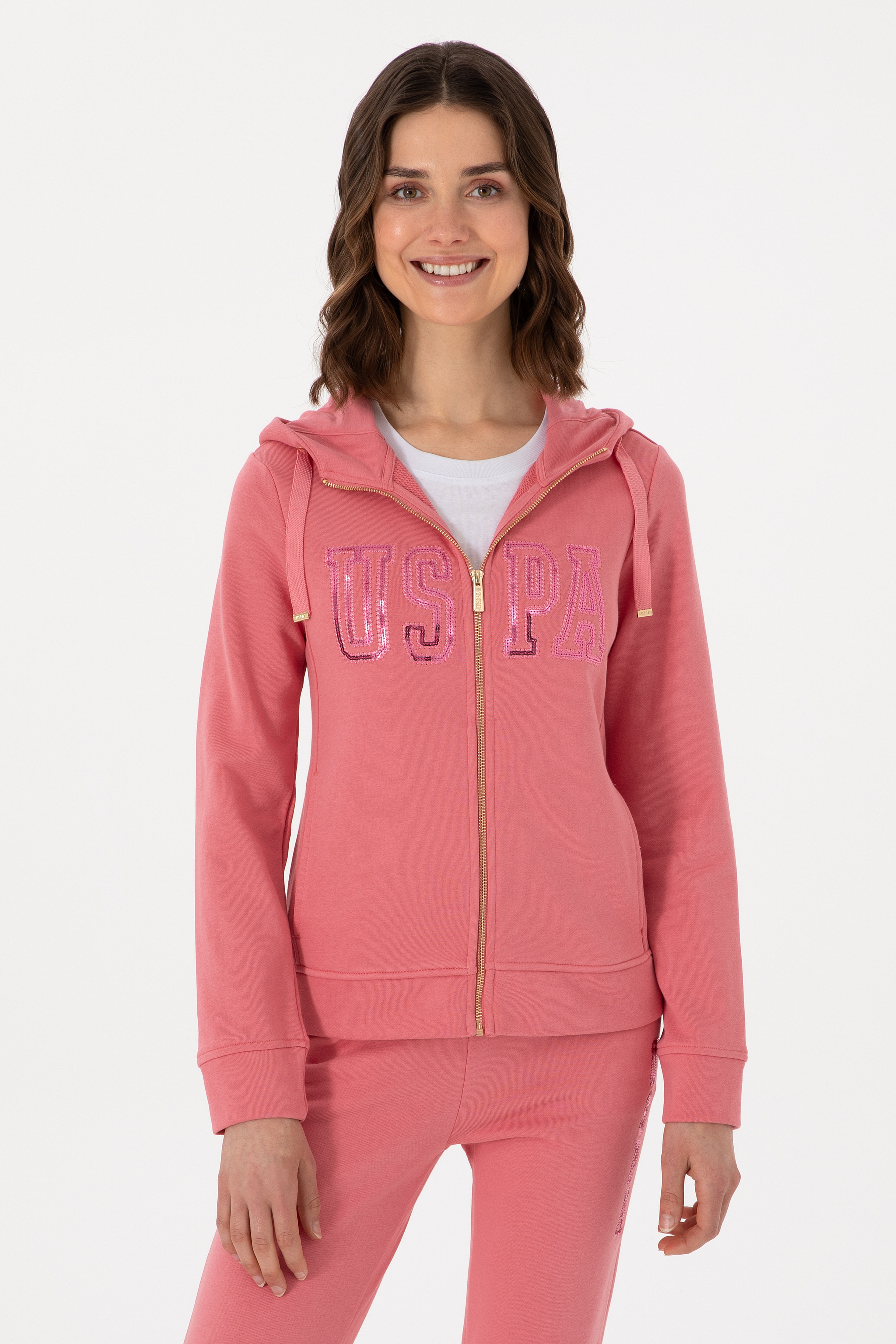 Kadın Pembe Basic Sweatshirt - Image 1