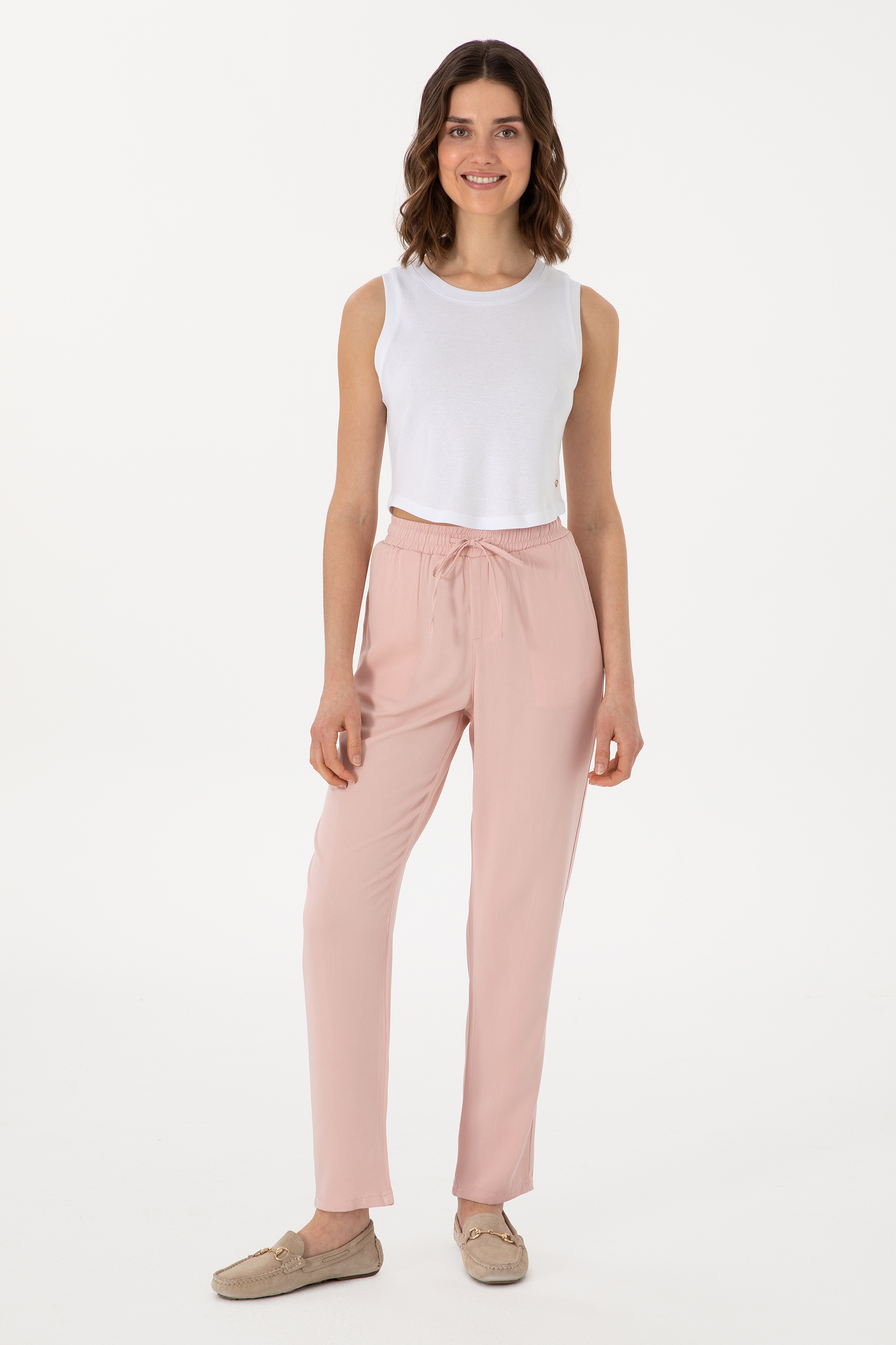 Kadın Pembe Kanvas Pantolon - Image 1