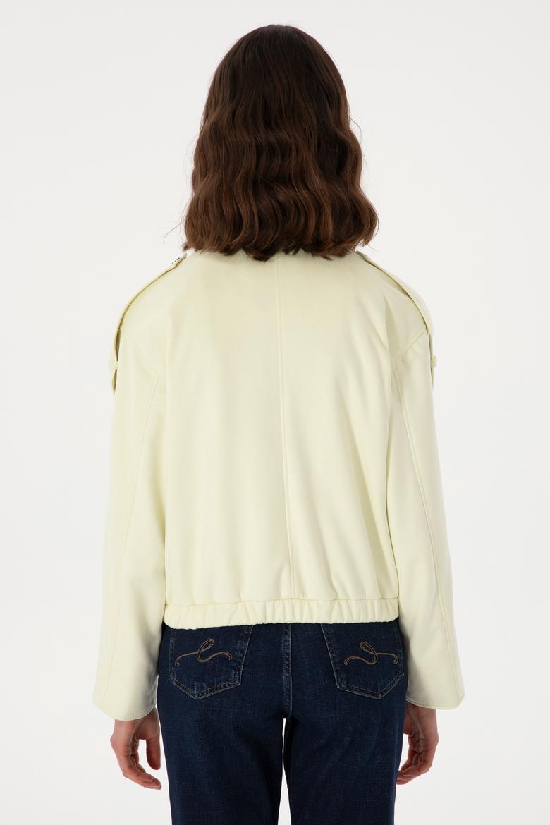Kadın Limon Deri Ceket - 50307410006