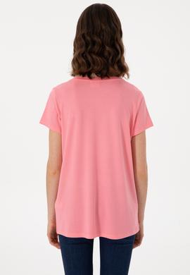 Kadın Pembe Basic Tişört - 50300829063