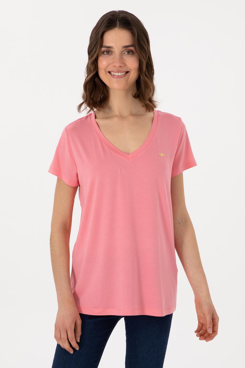 Kadın Pembe Basic Tişört