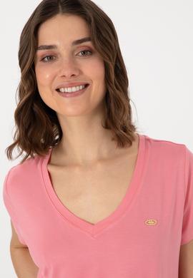Kadın Pembe Basic Tişört - 50300829063