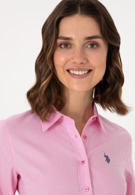 Kadın Fuşya Uzun Kollu Basic Gömlek - 50298113081