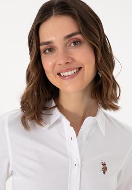 Kadın Beyaz Uzun Kollu Basic Gömlek - 50298089014