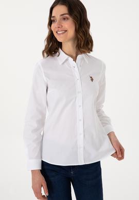 Kadın Beyaz Uzun Kollu Basic Gömlek - 50298089014