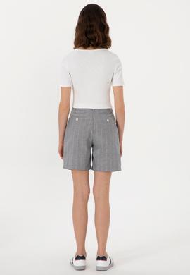 Kadın Mavi Dokuma Şort - 50282334012