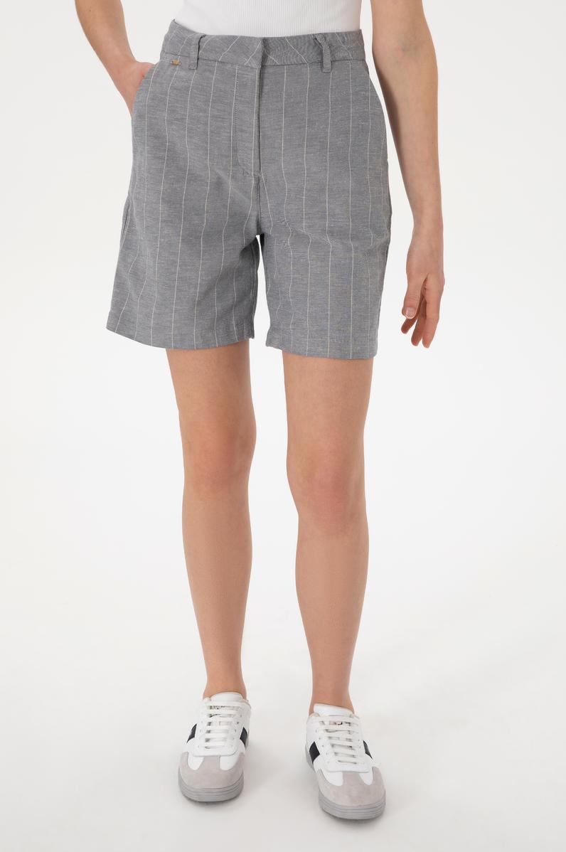 Kadın Mavi Dokuma Şort