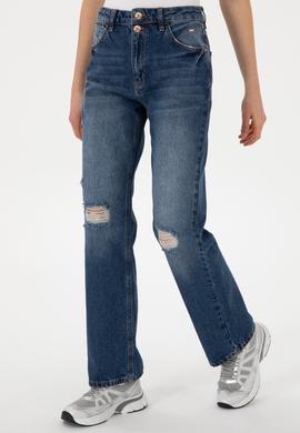 Kadın Mavi Jean Pantolon - 50282660006
